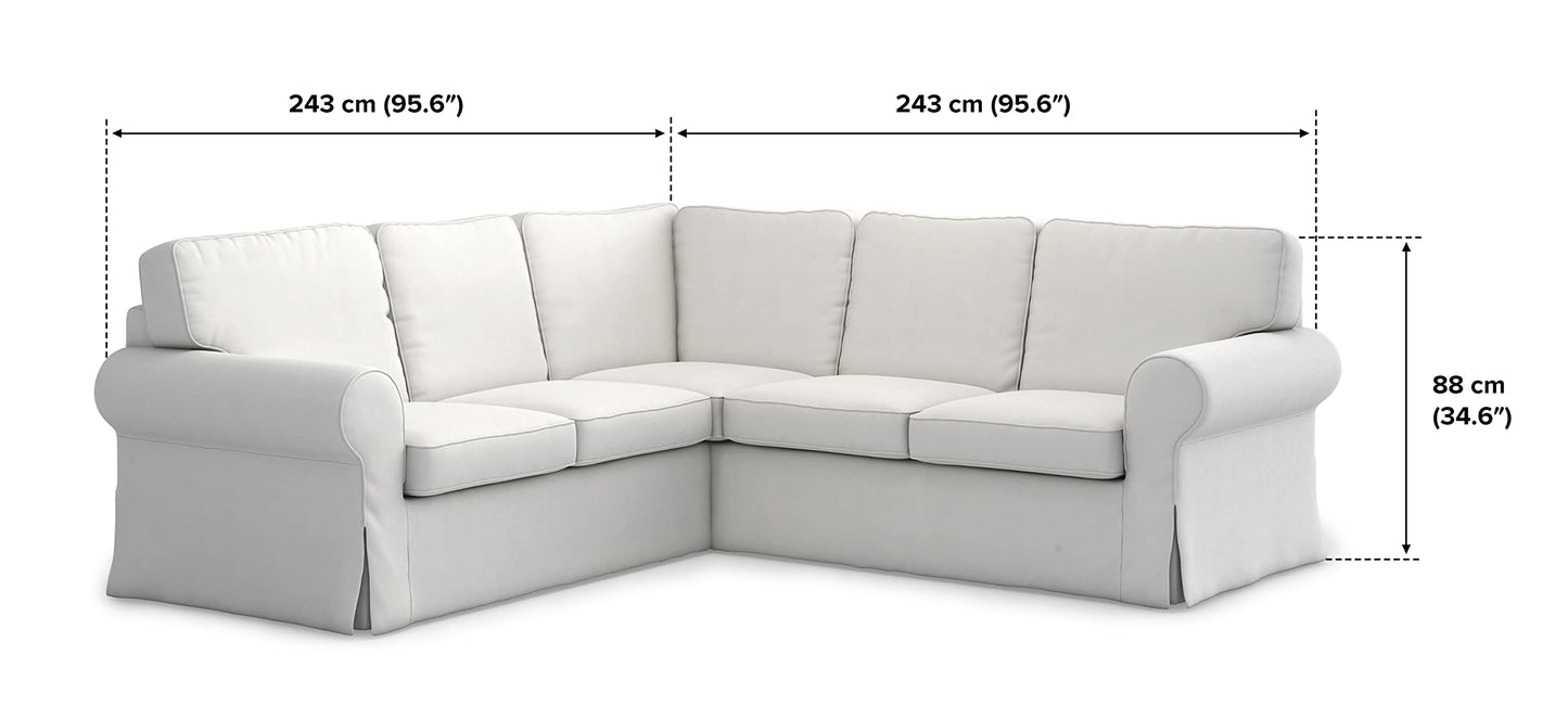 FMCTL Ektorp Sectional Cover Replacement for IKEA Ektorp Sectional Sofa Cover,Ektorp 2+2 Sofa Cover, Ektorp Sofa Cover Only!(Daily Blue)