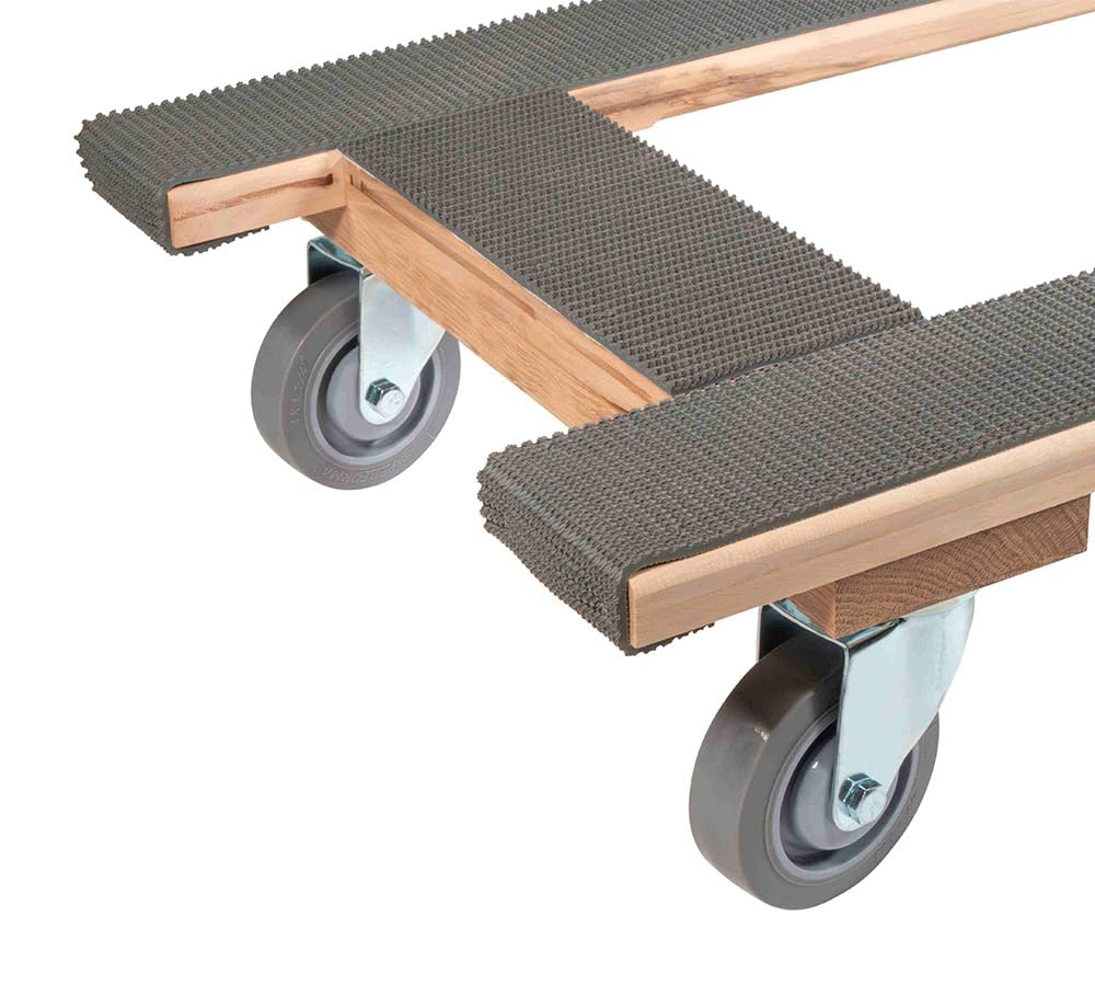 Mytee Products 2 Pack 18"x30" H Frame Movers Dolly w/Rubber Tread & 4" Non Marking Wheels - 1000 lbs WLL H Shape 4 Wheel Moving Dolly Cart for Packing & Moving Supplies - Furniture Piano Dolly