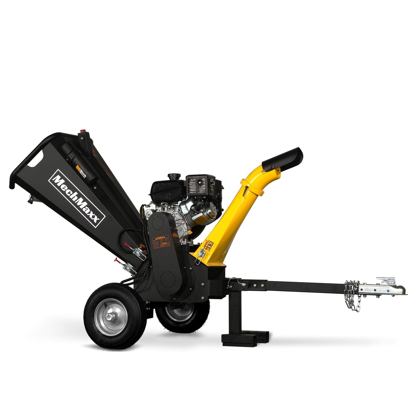 MechMaxx 5'' inch Kohler 429cc 14hp E-Start Gas Powered Wood Chipper Shredder Mulcher with Towbar/Emergency Stop Button,Model GS1500 Black