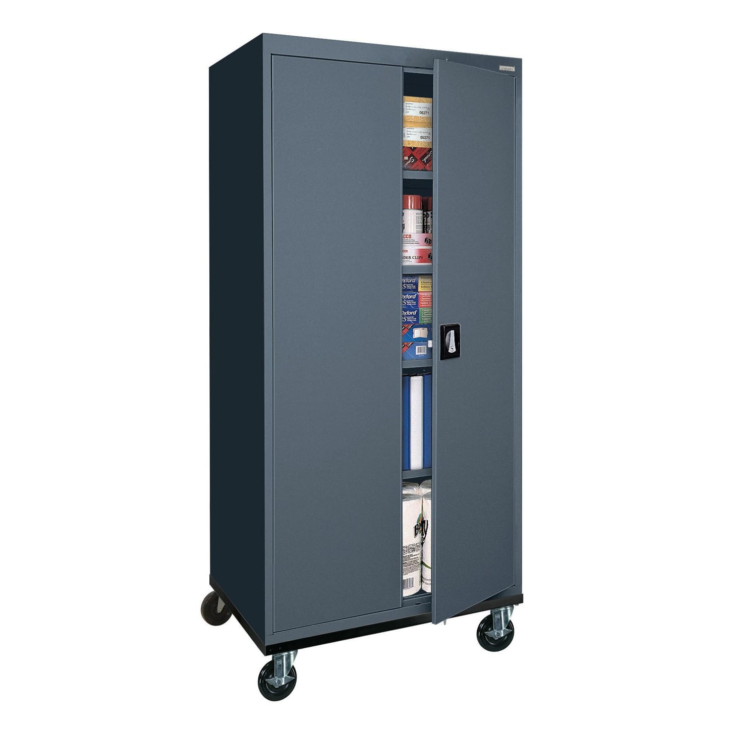 Sandusky Lee TA4R362472-02 Transport Series Mobile Storage Cabinet with Wheels, Adjustable Shelves, 230lb Capacity, 24" Depth x 36" Width x 78" Height, Charcoal
