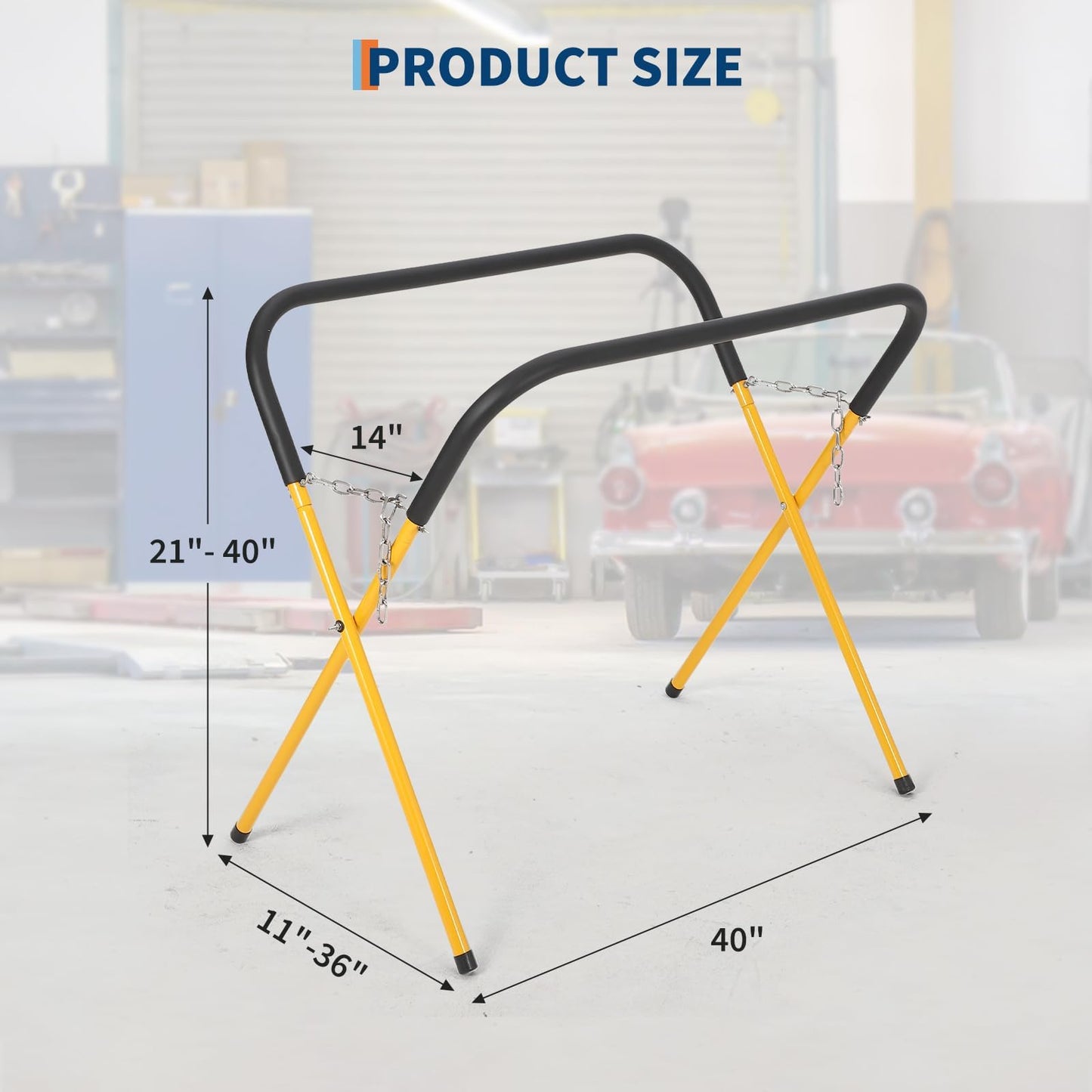 500LBS Yellow Work Stand 4 Pack Heavy Duty Automotive Work Bench