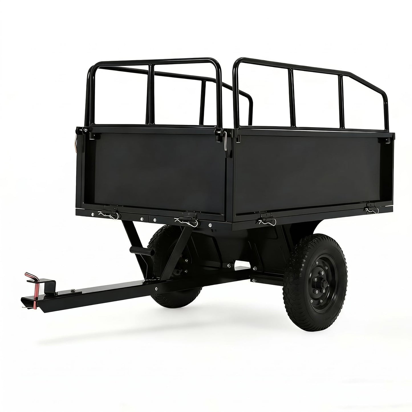 GarveeLife Lawn Mower Trailer ATV Dump Cart Tow Behind, 750 Lb Utility Garden Cart, 15 Cu.Ft, Heavy Duty Steel Garden Utility Trailer with Removable Sides for Atvs, Utvs Lawn Garden Tractors