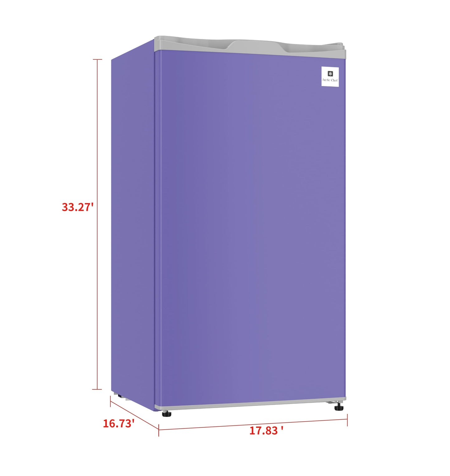 ARCTIC CHEF Mini Refrigerator-Freezer Compartment-Adjustable Thermostat Control-Reversible Doors-Ideal for Dorm, Office, RV, Garage, Apartment-PURPLE, 3.2 CU.FT