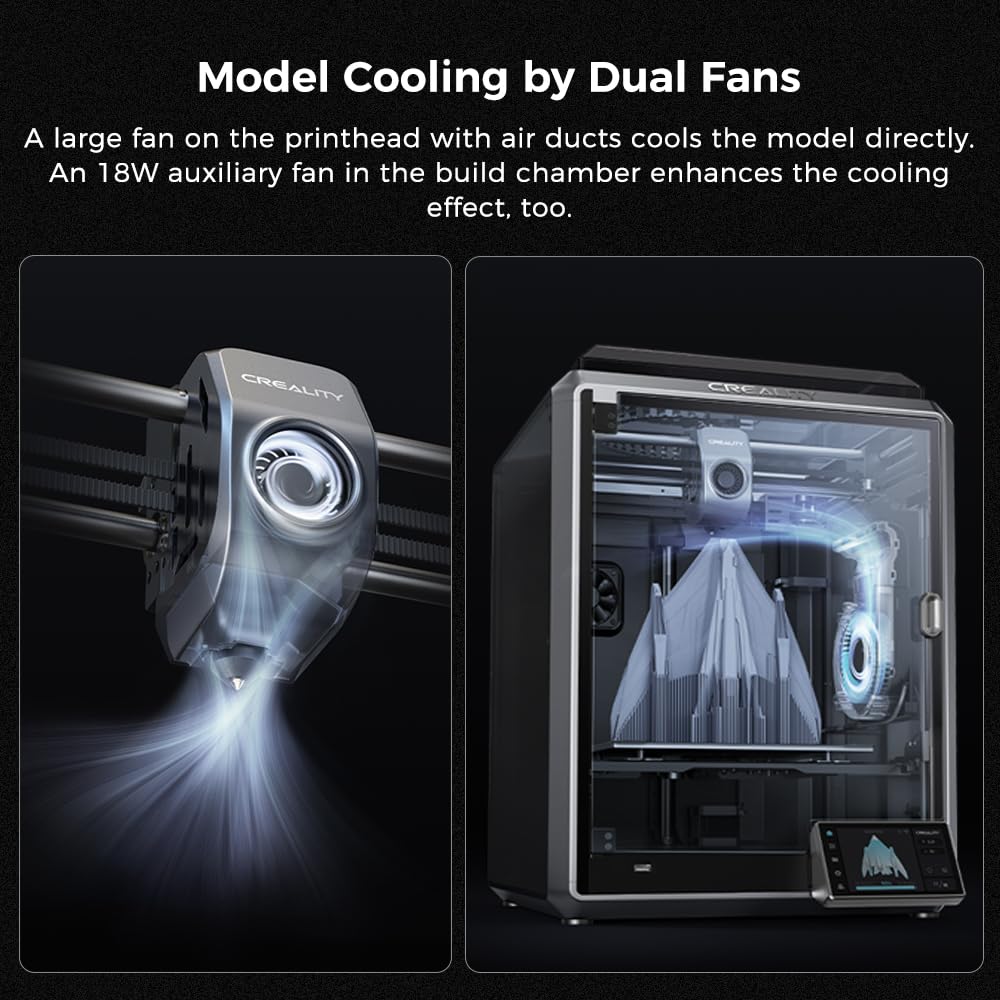 Creality K1 Max 3D Printer with Smart AI Function 600mm/s Printing Speed 20000mm/s² Acceleration, Core XY Structure 11.81x11.81x11.81 inch Large Build Volume Auto Leveling Dual-Gear Extruder