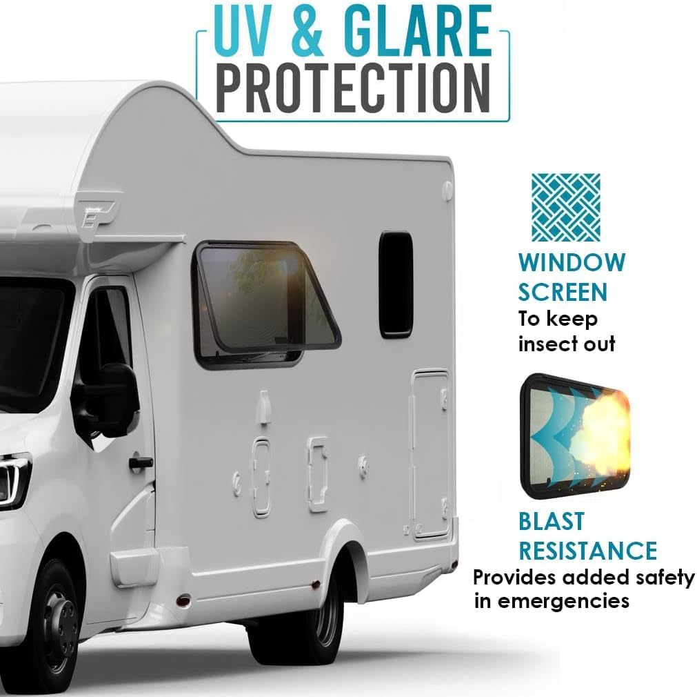 PRO FLEX RV Exit Window - Tempered Glass, Weather-Resistant, Easy Installation, 36·W x 20·H