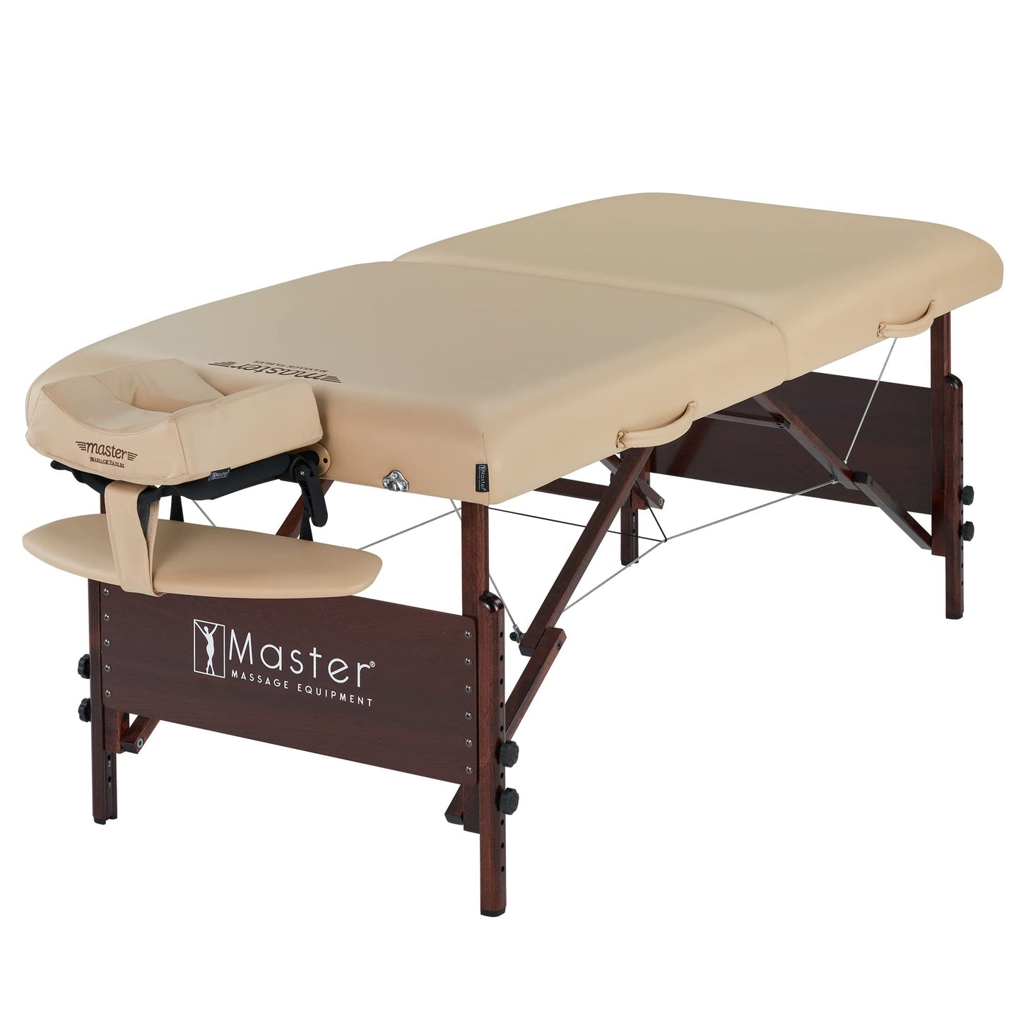Master Massage 30" Del Ray Pro Portable Massage Table (30" Width x 84" Length) with Adjustable Table Height, 750lbs. Working Capacity- Massage Bed, Tattoo Table, Lash Table - Cream