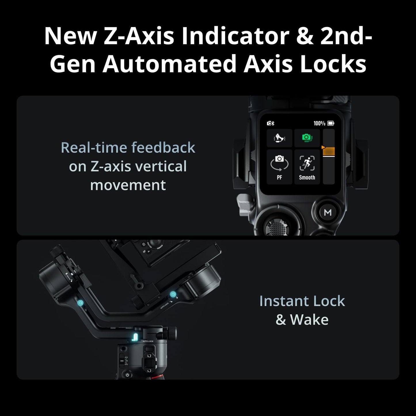 DJI RS 5 Combo, Gimbal Stabilizer for Camera Canon/Sony/Panasonic/Nikon/Fujifilm, Intelligent Tracking, Electronic Briefcase Handle, Fine-Tuning Knobs, New Z-Axis Indicator