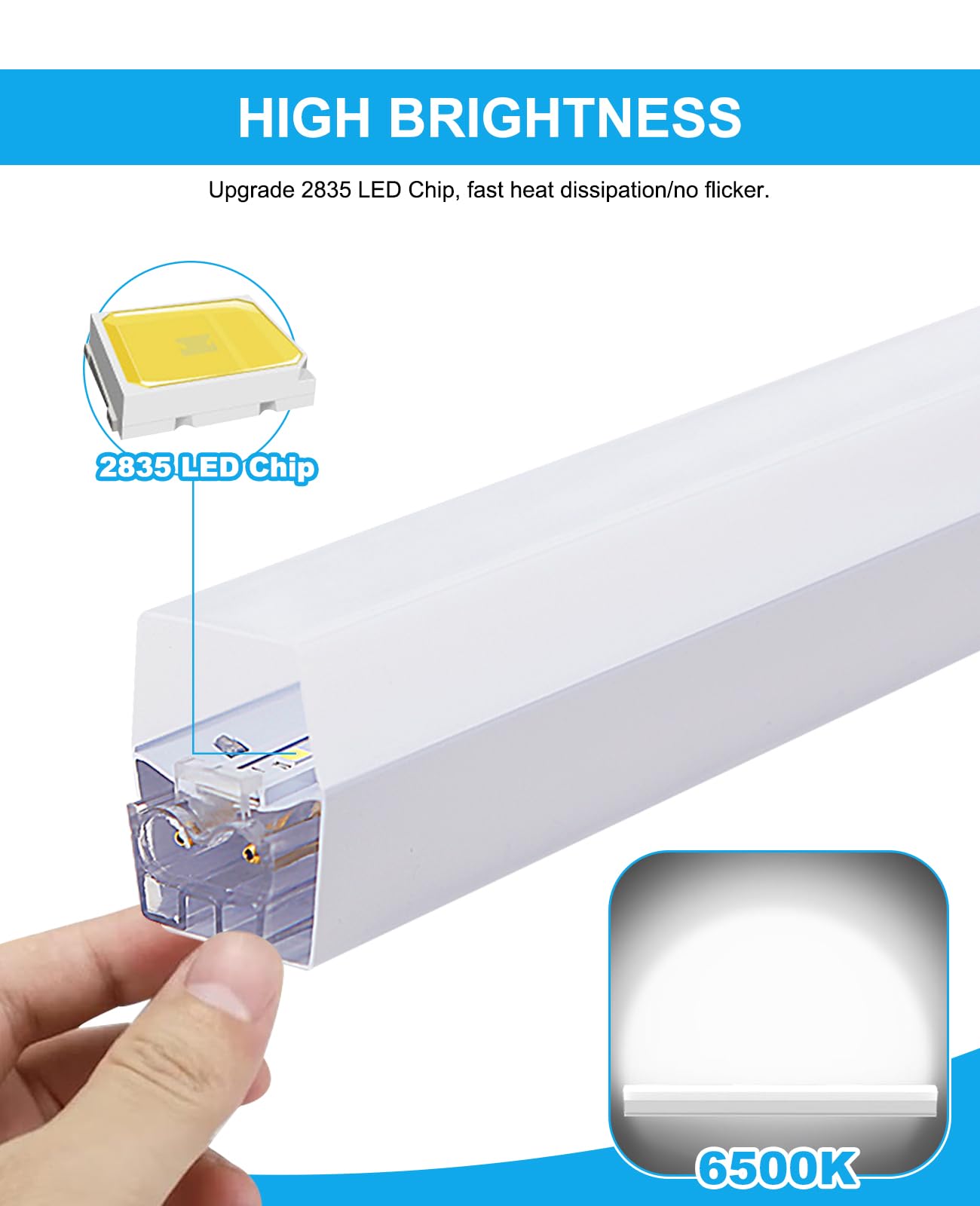 Pomelotree LED Garage Lights, Hexagon Design, 6500K, Aluminum, 14 Grids with Rectangle Frame, Model H5656K14, White