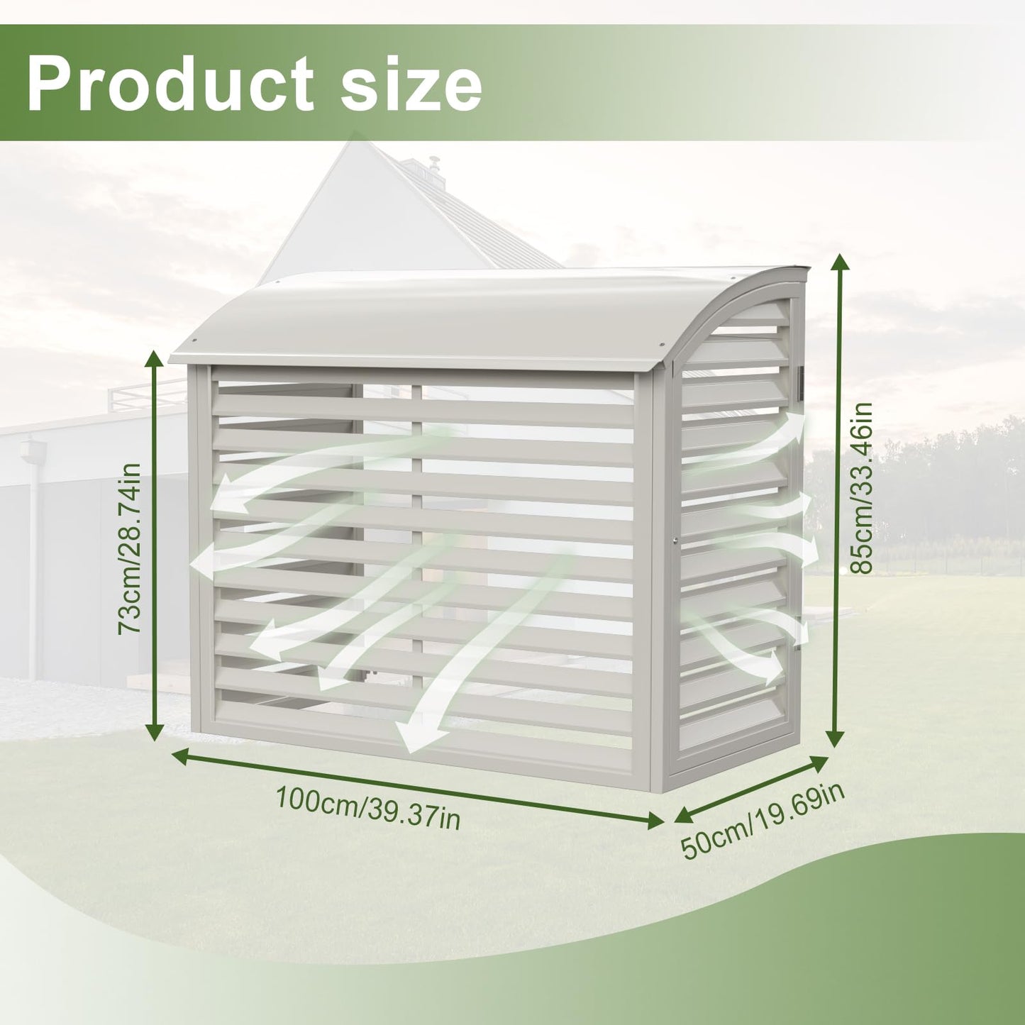 SLVUAFRN Mini Split Air Conditioner Cover, AC Cover for Outside Units, Outdoor Rain Snow Protection Sheet Noise Reduction, Fence to Hide Air Conditioner for Heat Pump Condenser Compressor