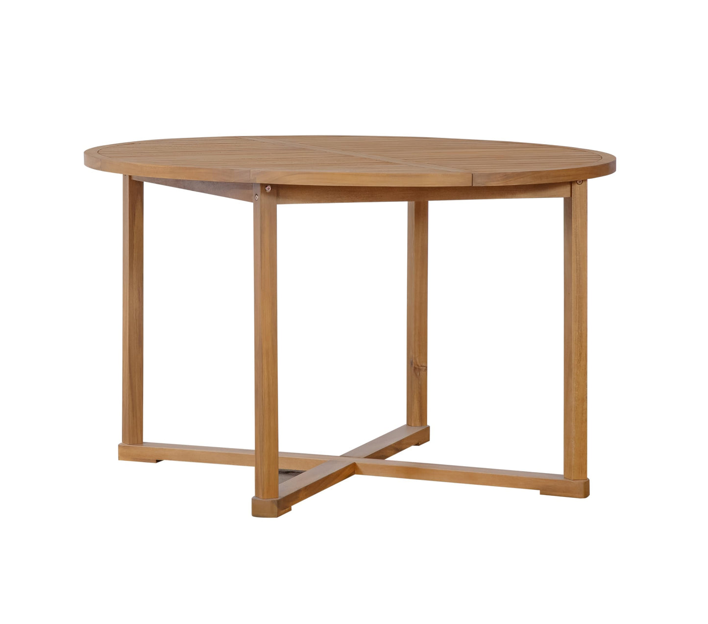 Merax 5-Piece Outdoor Dining Set for 4 People, Weather-Resistant Sturdy Acacia Wood Furniture Sets, 4 Chairs + 47.2" Round Dining Table, for Patios Garden Poolside Lawn, Natural