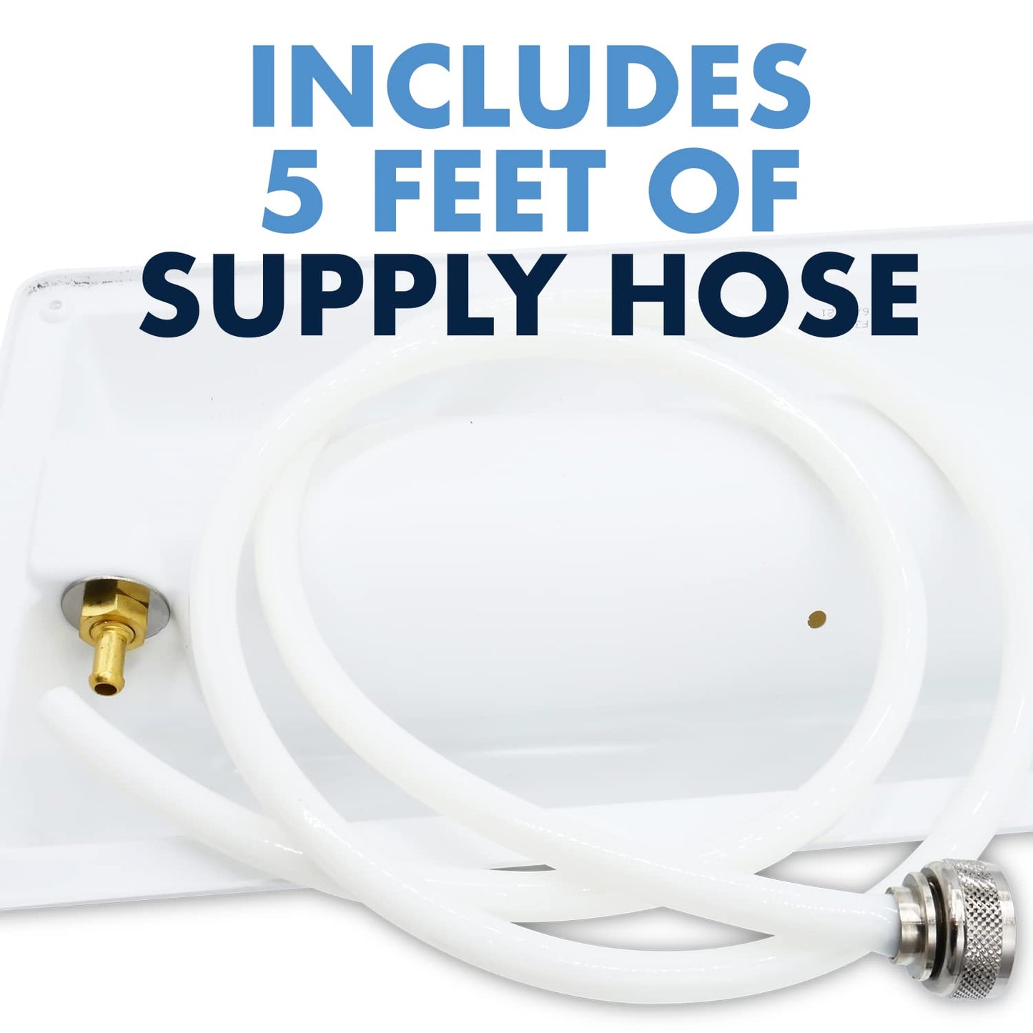 T-H Marine Pressure Wash Hose Station - 25' Coiled Hose, 5' Supply Hose, Brass Fittings, Mountable Holder, Marine Cleaning and Outdoor Storage, White