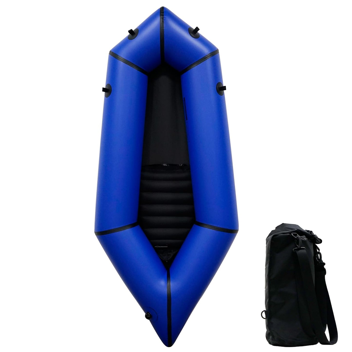 JUSTOOP Lightweight Packrafts, TPU Inflatable Packraft for Flat Water Rafting Camping Trip/Fishing/Water Adventures, Blue, 1 Person, 330lb Weight Capacity