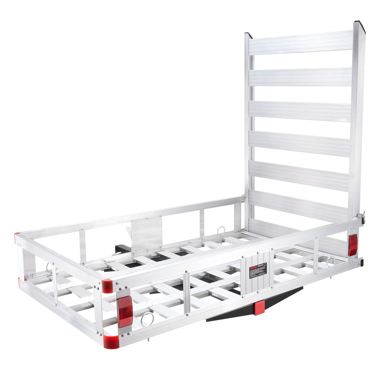 VEVOR 50 x 29.5 x 8.7 inch Hitch Cargo Carrier, 500lbs Capacity Trailer Hitch Mounted Cargo Basket, Aluminum Luggage Carrier Rack with Folding Ramp, Fits 2" Receiver for SUV Truck Pickup Camping