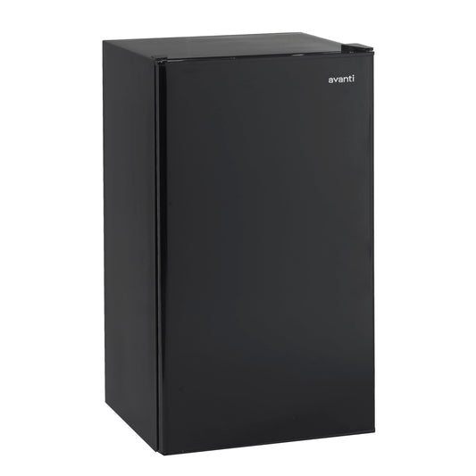 Avanti 3.3 Cu. Ft. Mini Fridge Compact Refrigerator with Adjustable Temperature, Removable Shelves, Chiller Compartment wiith Flush-Back Design, 3.3 cu.ft., Black