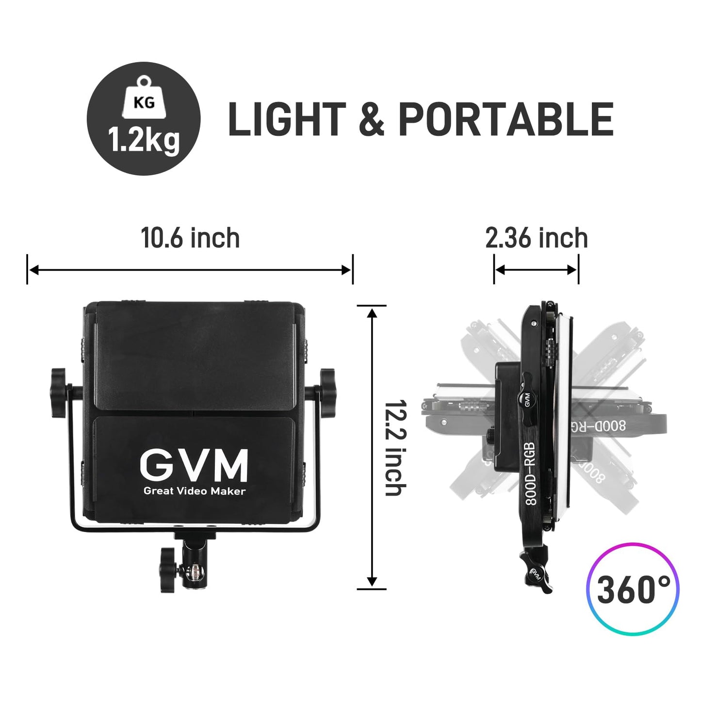 GVM RGB LED Video Light Kits, 800D 6X Upgraded Studio Lights with Optical Lens, Photography Lighting with 20 Scene Modes, Panel Lights with 19500 Lux/0.5m, Content, Filming, Portable, 3 Packs