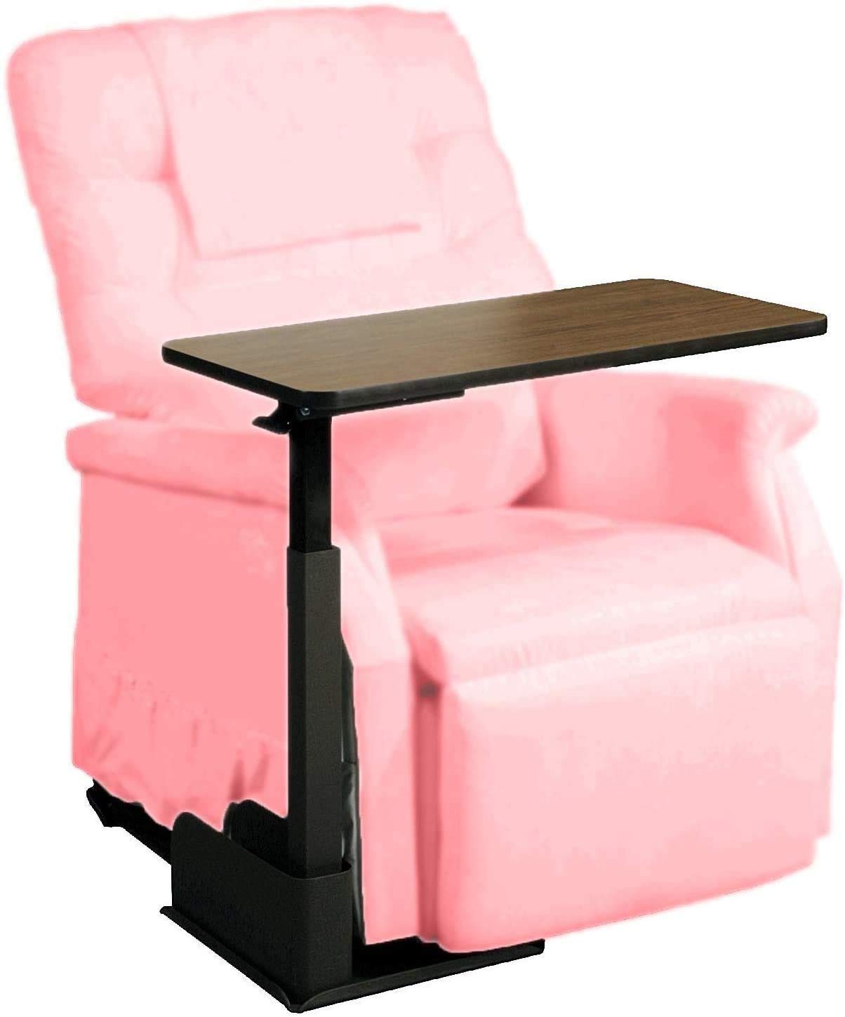 HEALTHLINE Home Adjustable Left Side Bedside Table Overbed Tray