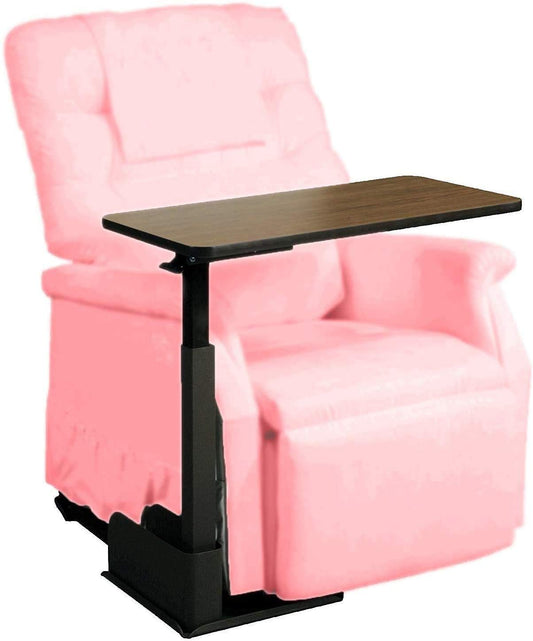HEALTHLINE Home Adjustable Left Side Bedside Table Overbed Tray