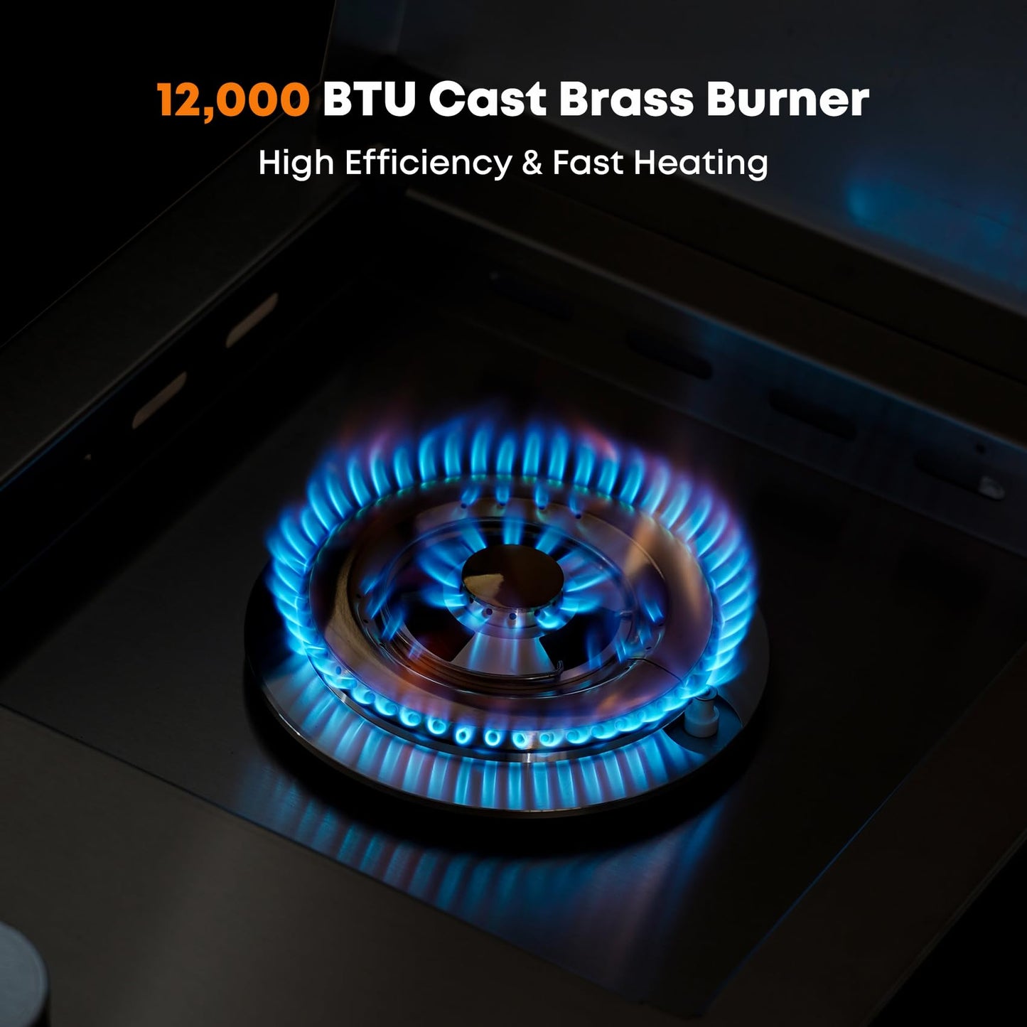 Stanbroil Built-in Single Side Burner for Outdoor Kitchen, 304 Stainless Steel Grilling Side Burners - Natural Gas Only