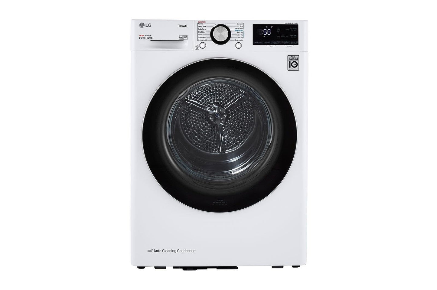 LG DLHC1455W 24 in. W 4.2 Cu. Ft. Ventless Stackable Compact Smart Electric Dryer in White with Dual Inverter HeatPump Technology