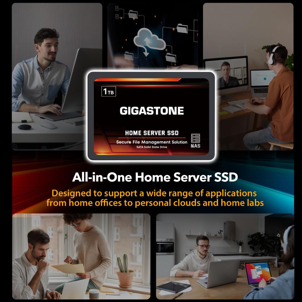 Gigastone 【NAS Certified】 2TB Home Server SSD Up to 550MB/s TLC Flash with SLC Caching 24/7 Reliable for Gaming/PC/NAS SSD 3-Year Warranty 2.5" SATA Internal Solid State Drives RAID Disk
