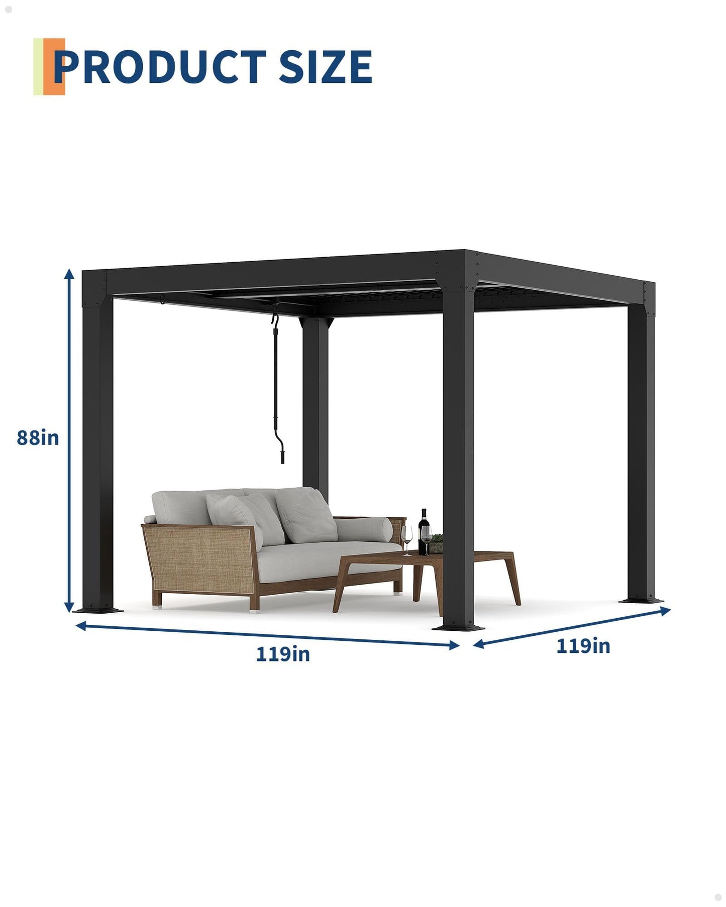 Garvee Louvered Pergola 10x10Ft, Outdoor Pergolas with Adjustable Louvered Roof, Reinforced Aluminum Frame, Integrated Drainage System, Outdoor Gazebo for Deck, Patio, Backyard and Garden