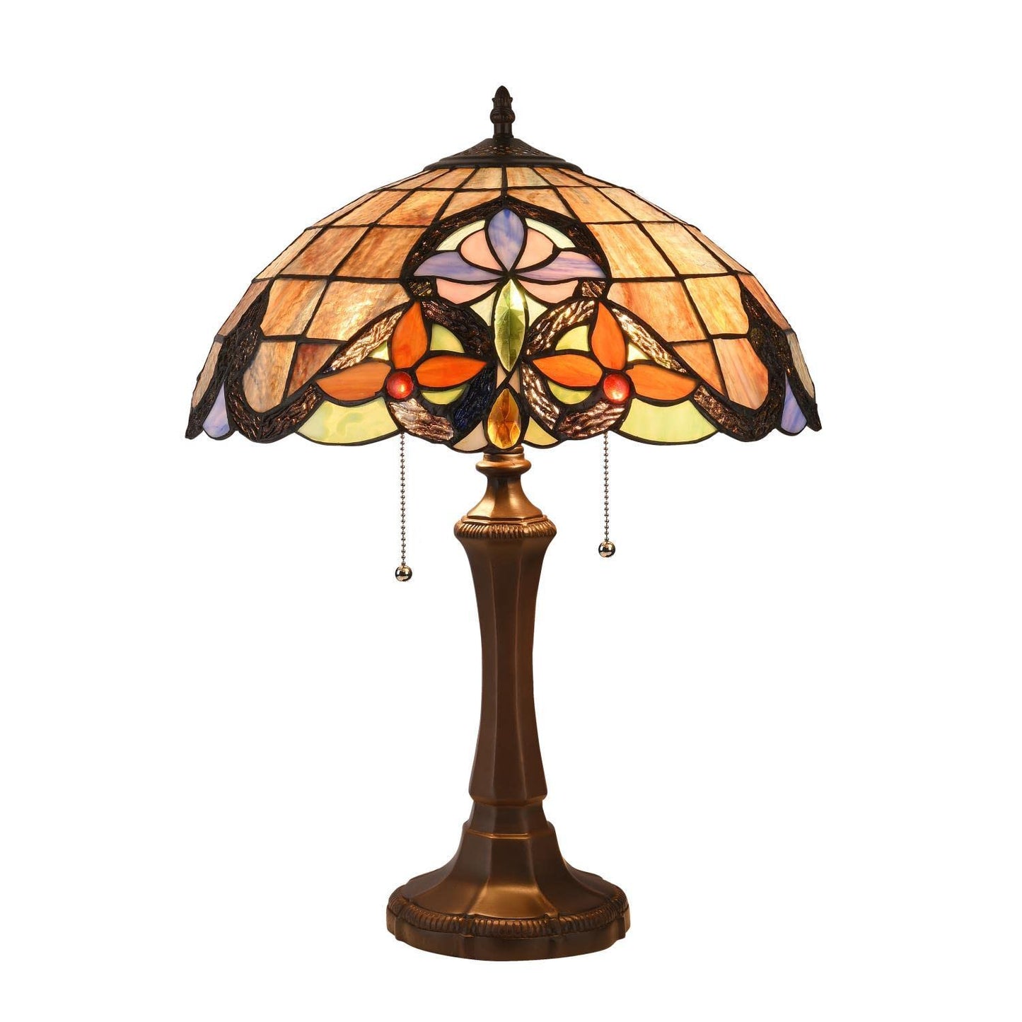 Chloe Lighting 2 Light Table Lamp Victorian Tiffany-Style Dark Bronze 16in Wide Multicolor Model CH3T231BV16-TL2