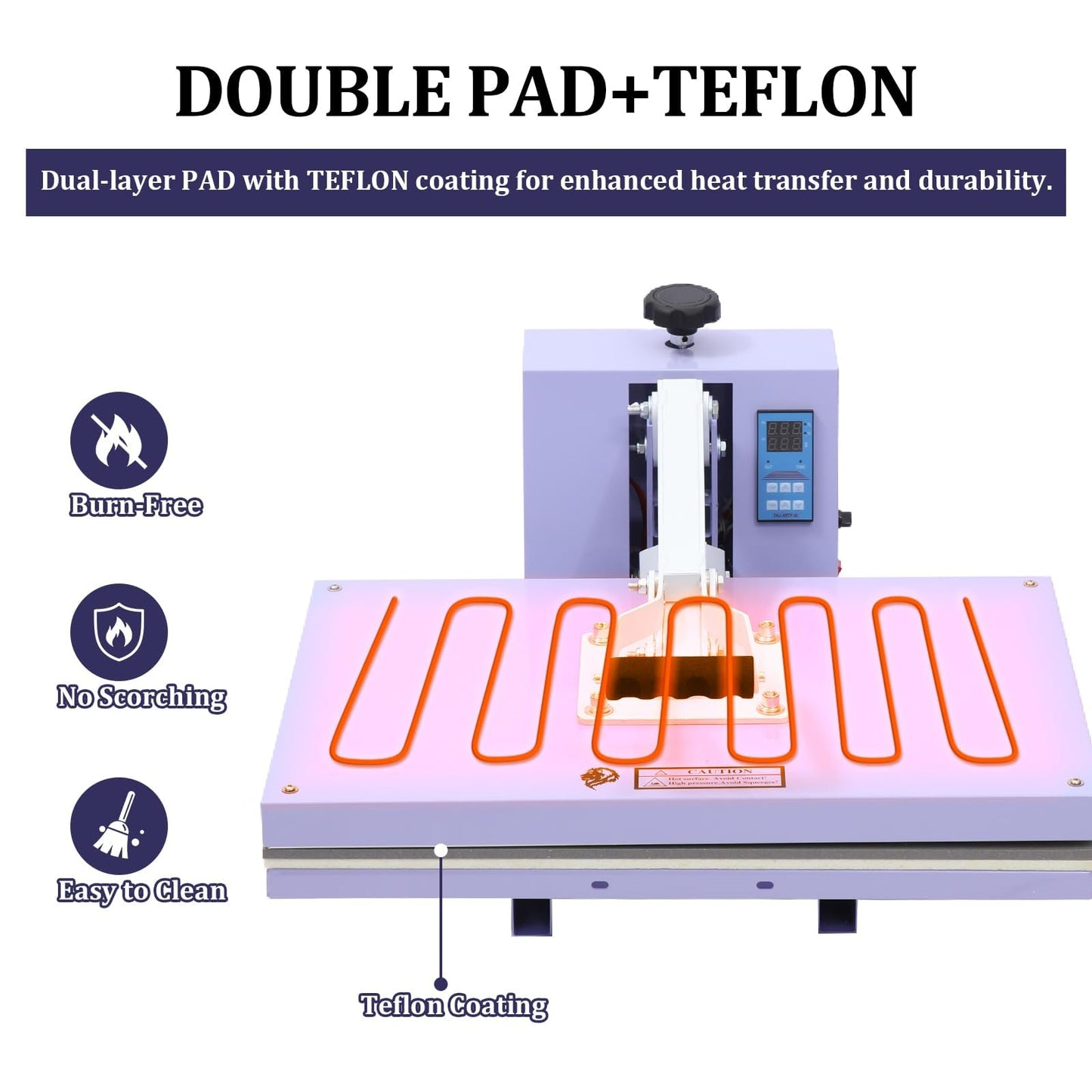 16x24 Heat Press, Digital Professional Press Machine, Fast Heating, Industrial Quality with Adjustable Pressure Industrial Digital Heat Transfer Machine for T-Shirt, Purple