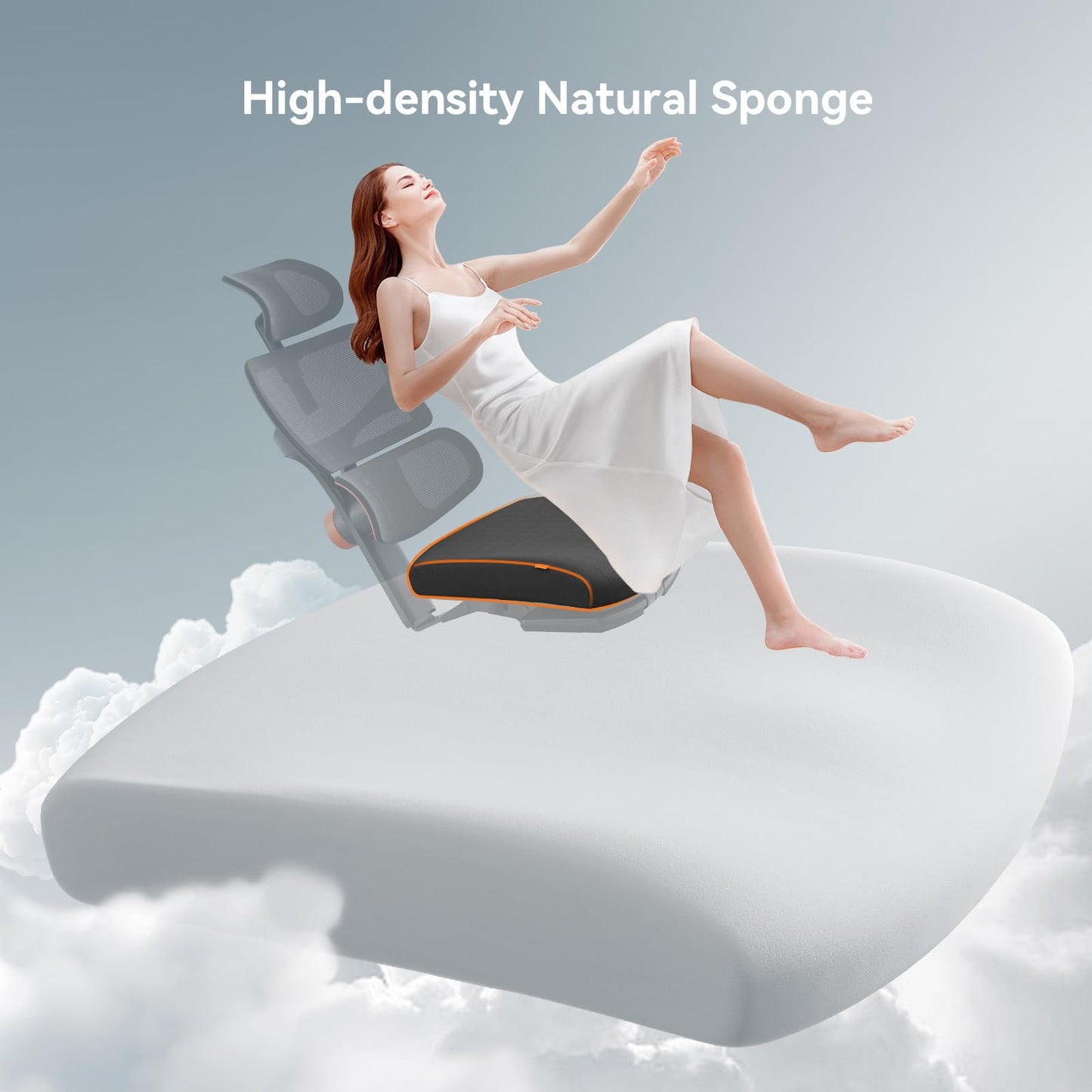 Newtral Office Chair Ergonomic - Home Office Desk Chair, Back Pain Chair with Auto-Following Lumbar Support, 4D Armrest, Seat Depth and Height Adjustable