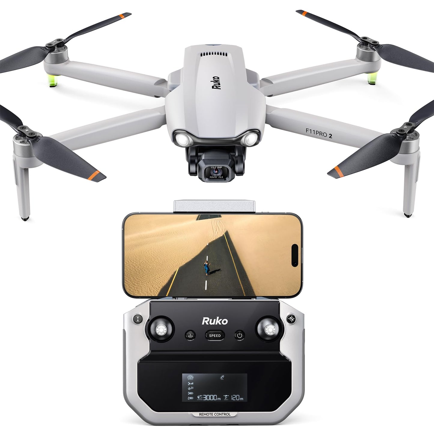 Ruko F11PRO 2 Drone with 6K Camera for Adults, 3-Axis Gimbal Stabilizer, 2 Batteries for 70-Min Flight Time, Long-Range Transmission, Auto Return & Beginner-Friendly, Ideal Tech Gift