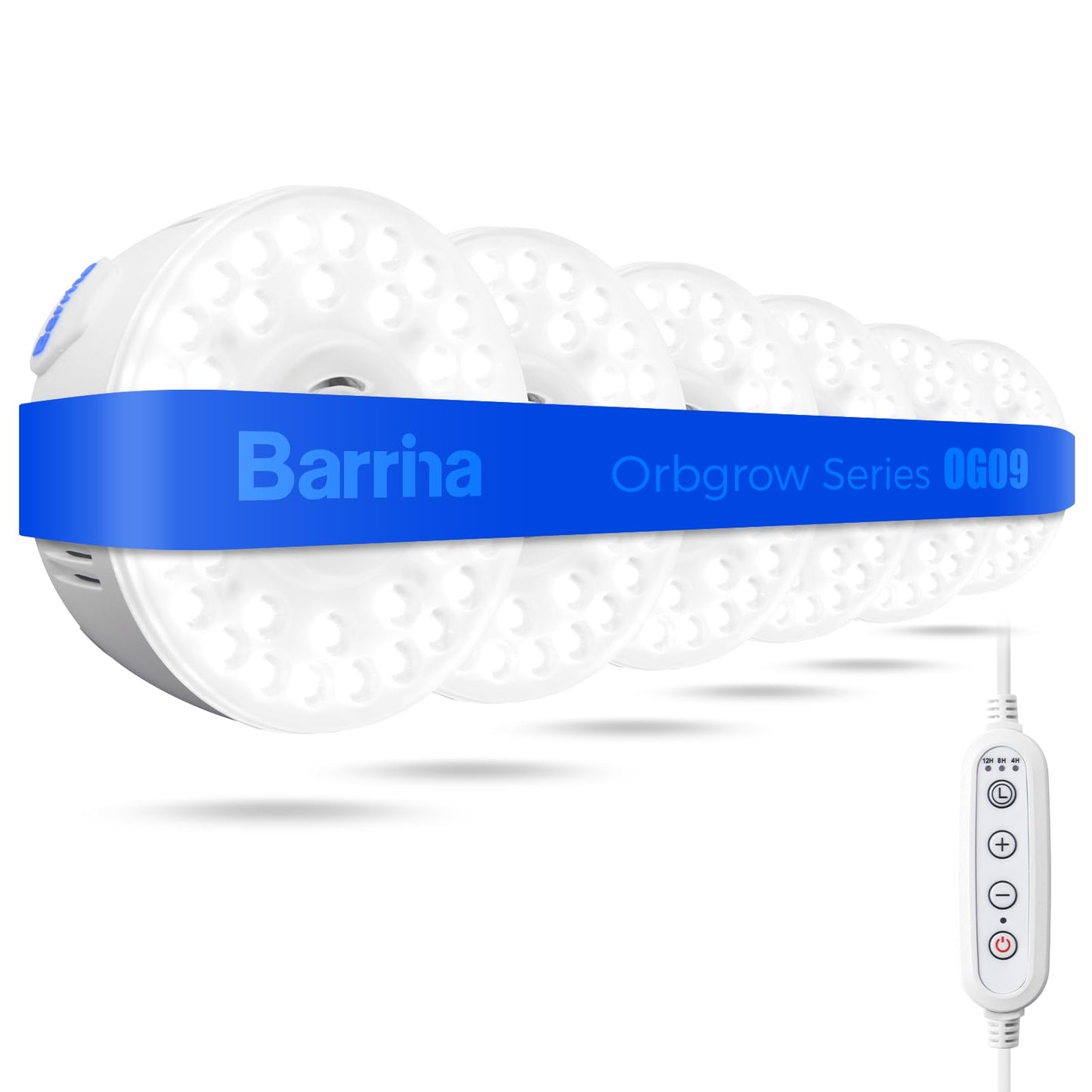 Barrina Puck Grow Light, Full Spectrum 5000K, 54W, 6 Packs with Timer, Model OG09-6T, Aluminum
