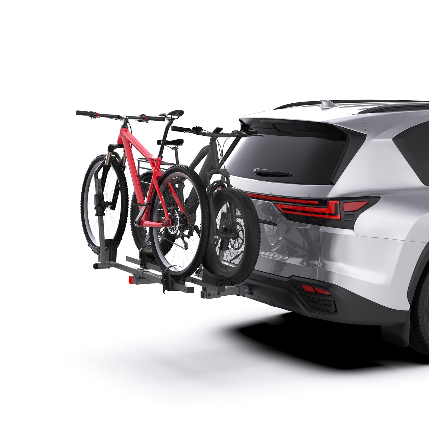 TrailXpert Hitch Bike Rack for Car, 200 lbs Capacity Heavy-Duty E-Bike Carrier, Tilting Foldable Design with Anti-Theft Lock, Fits 2" Receiver, for SUV, Truck, RV