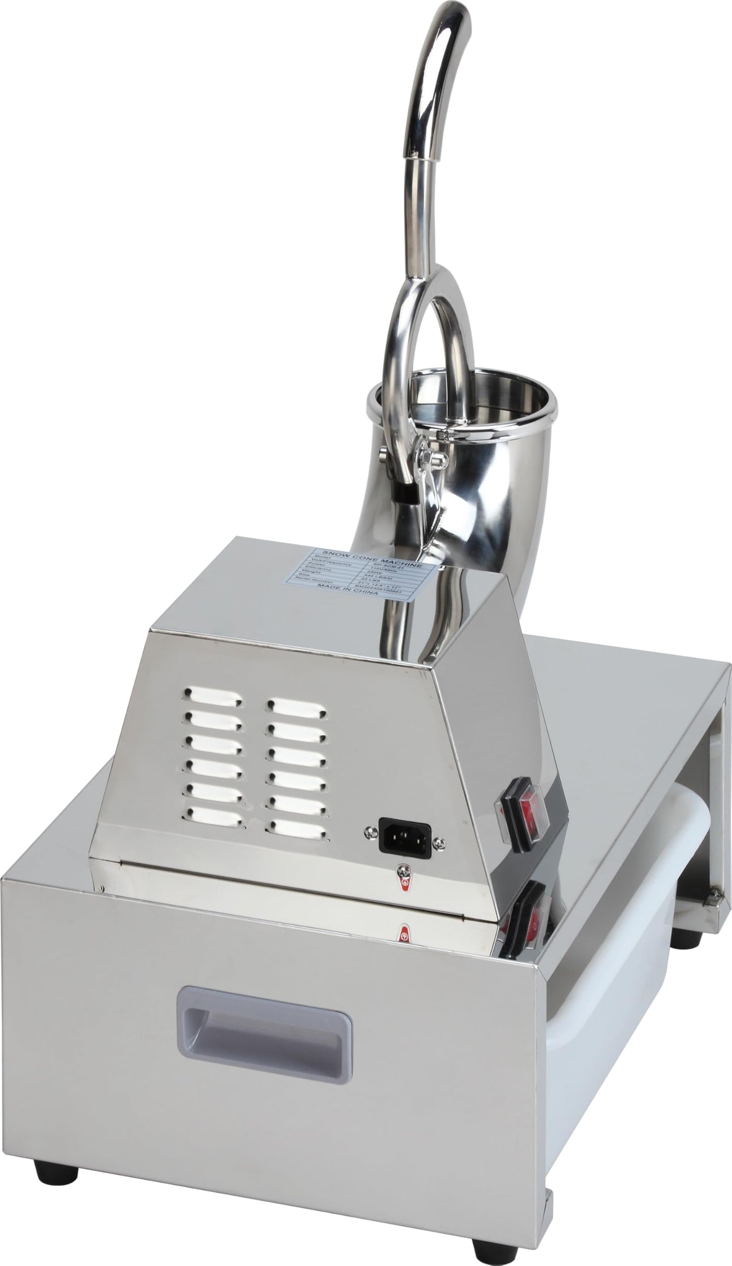 SNICE Electric Stainless Steel Snowflake Ice Shaver Machine For Bar,Kitchen,Seafood,Cold drink Heavy-Duty Snow Cone Machine Ice Crusher Machine Double Blade, Shaved Ice For Summer