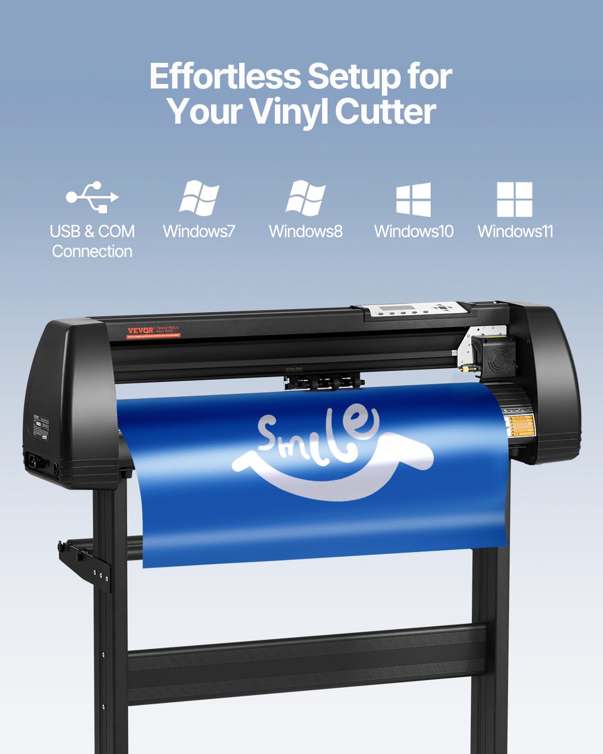 VEVOR 28-inch Cutting Machine for Vinyl, Features LCD Screen, Dual Adjustable Spring Rollers for Sign Crafting, Includes Signmaster for Creative Design & Cutting
