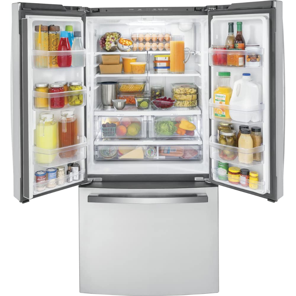 GE GWE19JYLFS 18.6 cu. ft. Counter Depth French Door Refrigerator in Fingerprint Resistant Stainless Steel