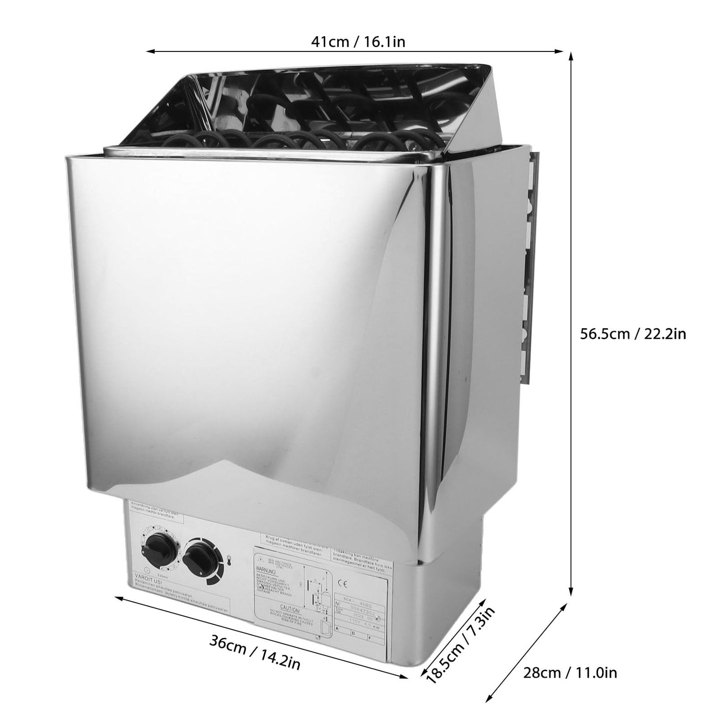 4.5KW Sauna Stove Stainless Steel Sauna Stove Internal Control Temperature Adjustable Sauna Heater 110V