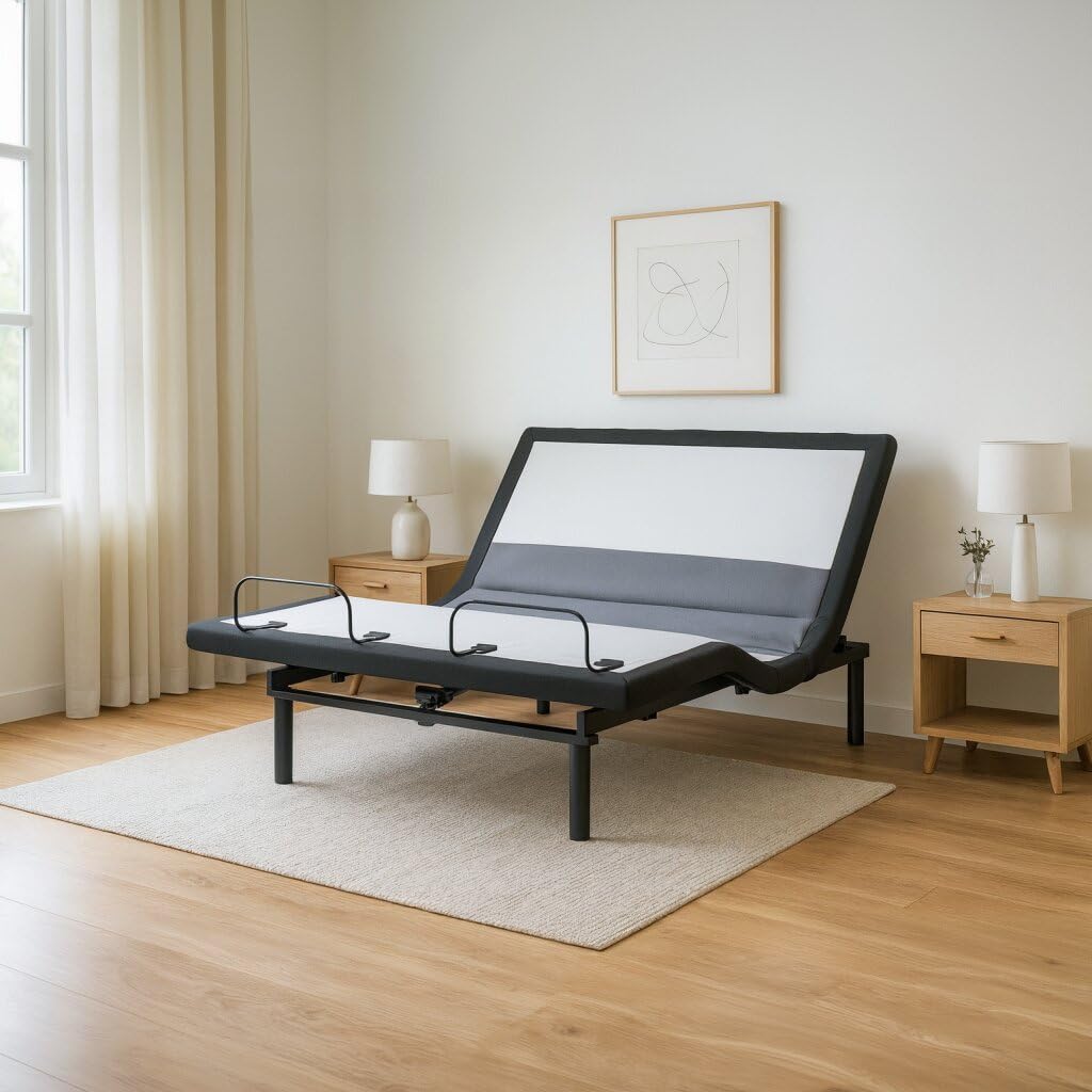Signature Design by Ashley Best Base King with Lumbar and Audio Power Adjustable Head, Foot and Lumbar Base with Massage Function, Wireless Speaker System, App Compatible, Wireless Remote, Black