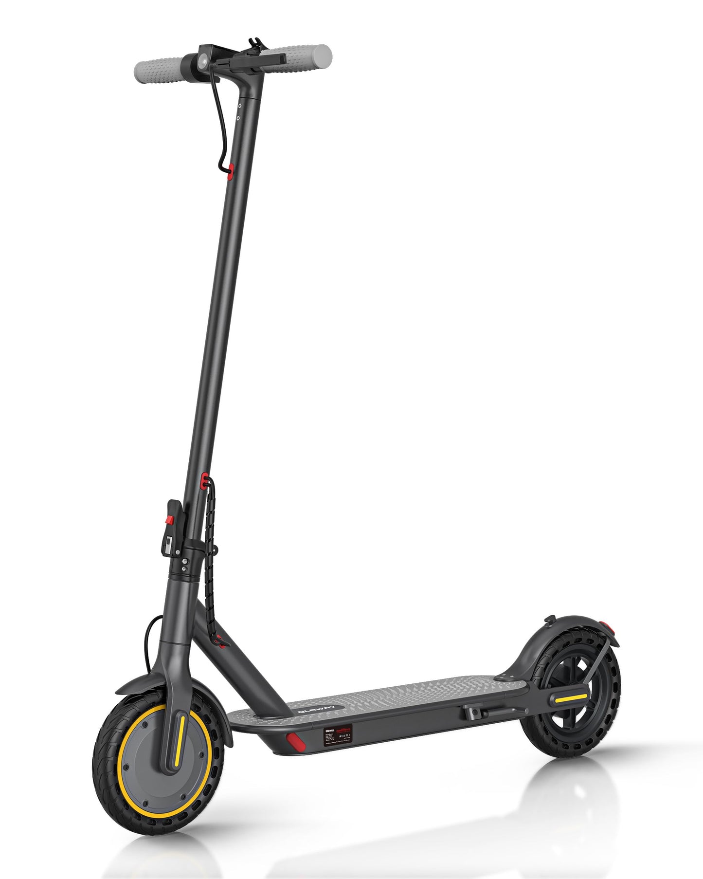 Qlaway Adult Electric Scooter with 350W Motor, 8.5" Solid Tires, Max Speed 19 MPH and 22 Miles Long-Range Portable Portable E-Scooter(Double Braking System & App)