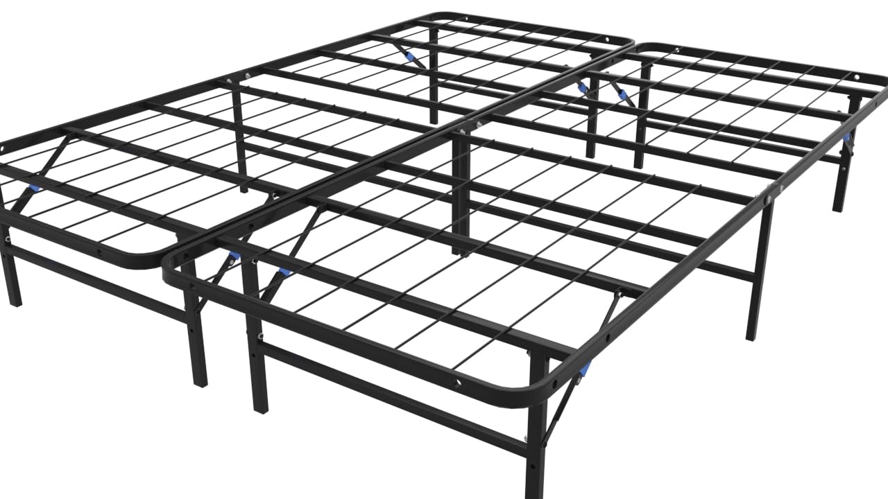 Nestl Foldable Split King Platform Bed Frame, Metal Foundation with 13 Inch Under Bed Storage, No Box Spring Needed, Easy Assembly, Heavy Duty Steel Support