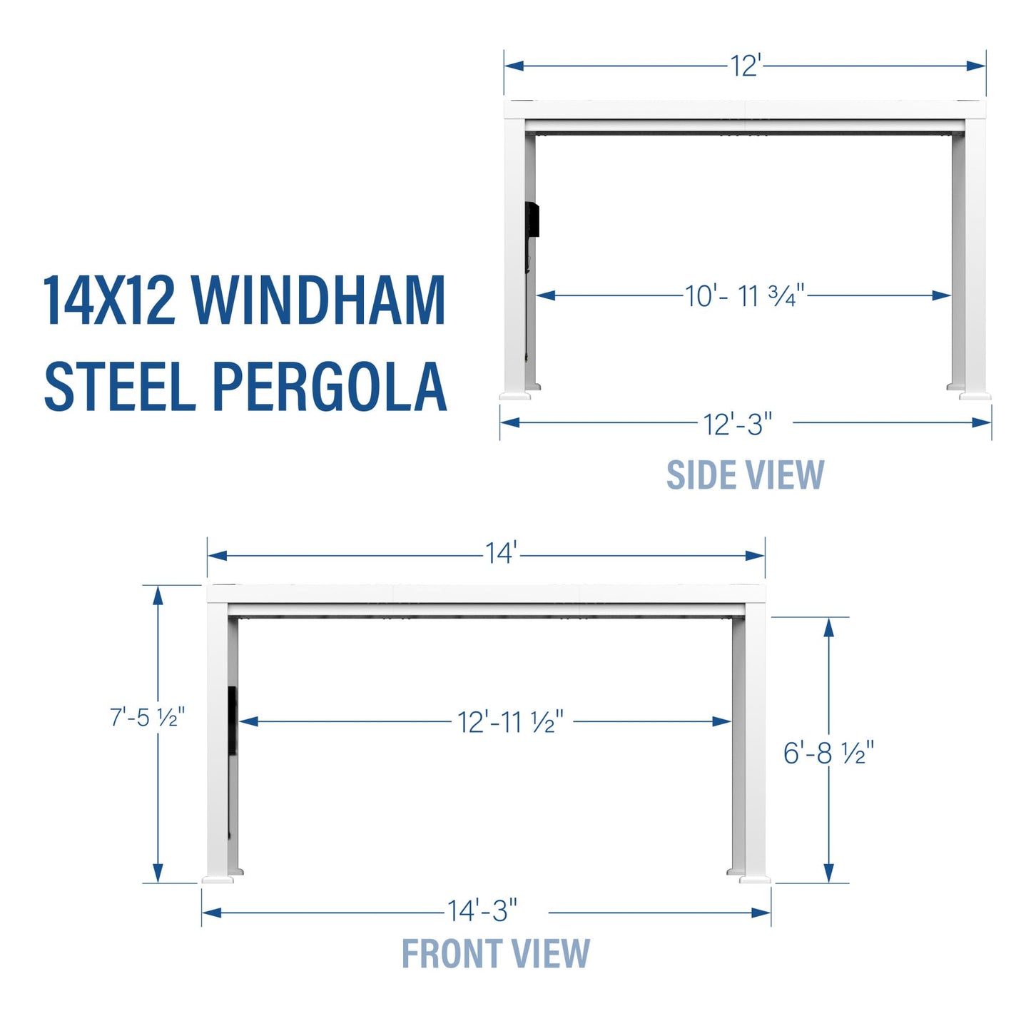 Backyard Discovery Windham 14' x 12' Modern Galvanized Steel Pergola Kit with Shade Sail Canopy, All-Season Durability, PowerPort, High-Wind Rating for Outdoor Patio, Garden, Deck, Entertaining