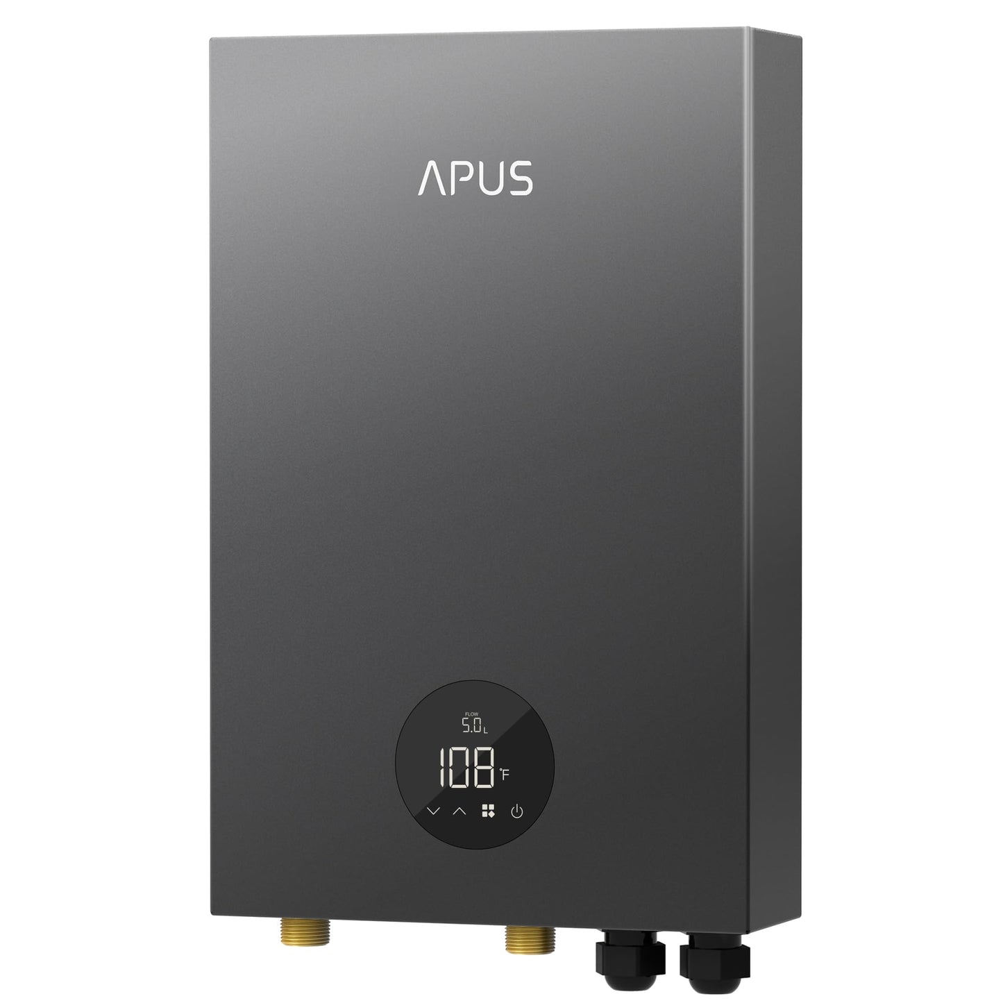 18kW Electric Tankless Water Heater, APUS 240V Instant On-Demand Hot Water Heater, Up to 4.4 GPM with LED Display, Energy-Saving Whole House Water Heating System, Space-Saving Design,Gray