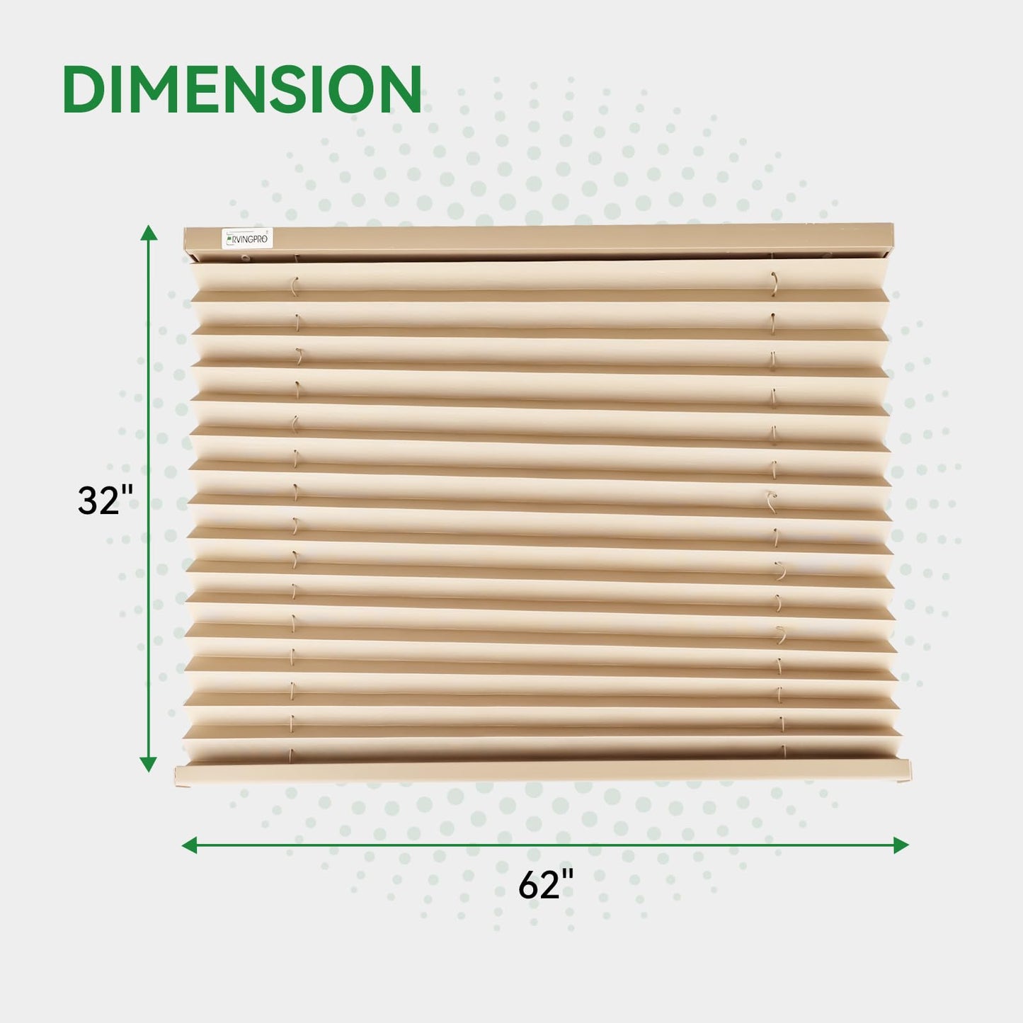 RVINGPRO RV Blinds for Camper Windows, Polyester, 62in W x 32in L, Cappuccino