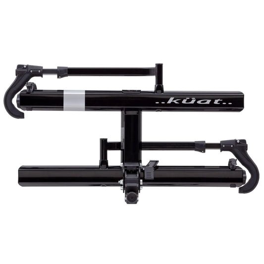 KUAT Sherpa 2.0 Durable Lightweight Aluminum Compact 2 Bike Transporting Hitch Rack with Cable Lock & Foldable Tire Cradles | Capacity - 40 Lbs per Tray, Black Metallic & Gray Anodize, 2"