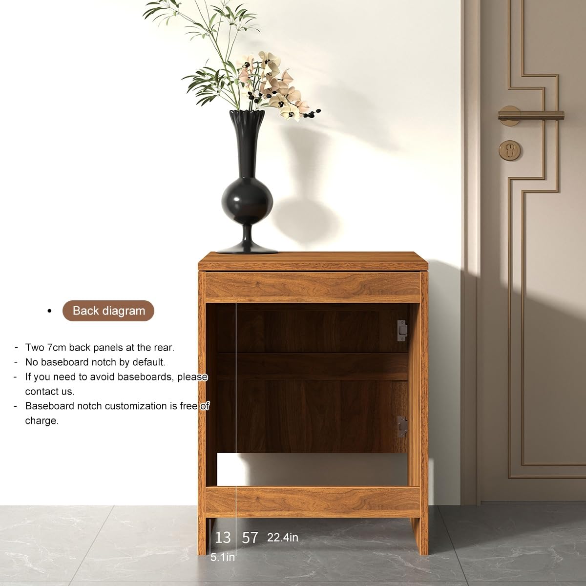 Nordivo Robot Vacuum Stand Cabinet,Storage Cabinet with Doors for Robot Vacuum Cleaner,End Side Table for Home Office,Wood Freestanding Rack for Living Room Home Office Kitchen(White)