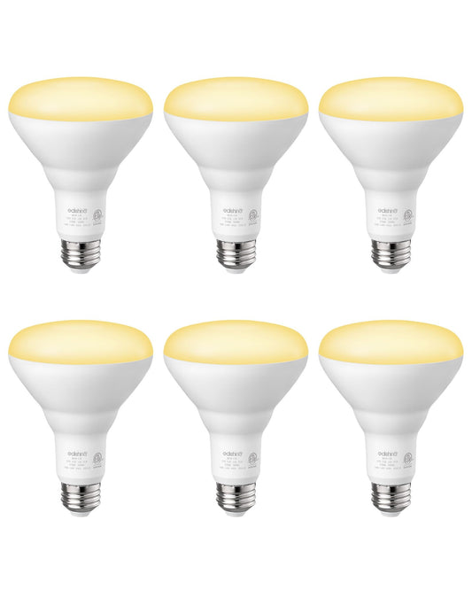 EDISHINE BR30 LED Bulb, Dimmable 11W Equivalent 65W, 850LM, 2700K Warm White, E26 Base, 6 Pack, ETL