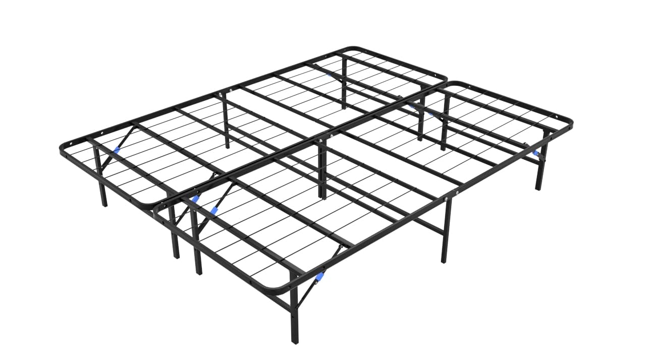 Nestl Foldable Split King Platform Bed Frame, Metal Foundation with 13 Inch Under Bed Storage, No Box Spring Needed, Easy Assembly, Heavy Duty Steel Support
