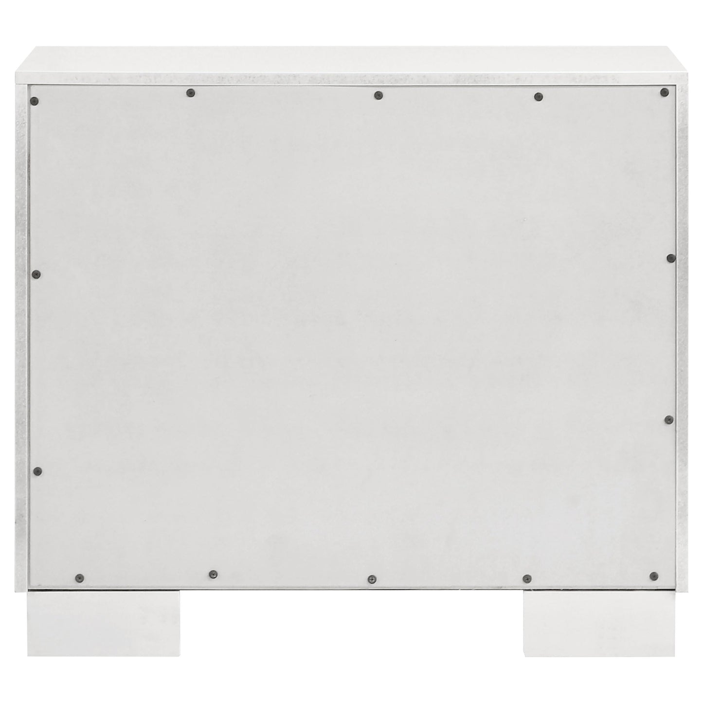 Coaster Home Furnishings - Jessica - Wood - 2-Drawer Nightstand with Silver Bar Handles, Flat Drawer Fronts, Boxy Frame and Hidden Storage - Bedroom - Snow White - 202992