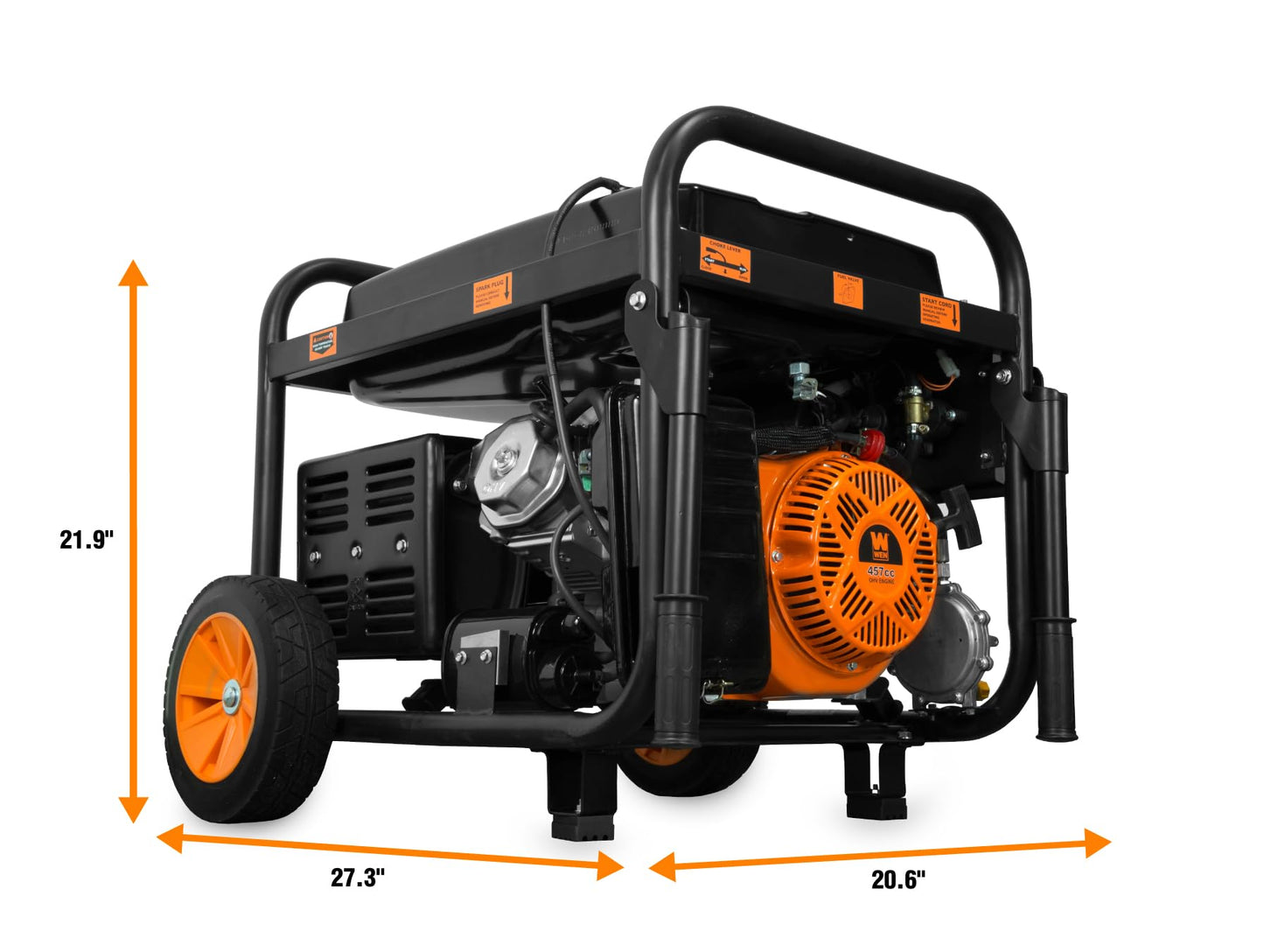 WEN 11,000-Watt 120V/240V Dual Fuel Portable Generator with Wheel Kit and Electric Start (DF1100T)