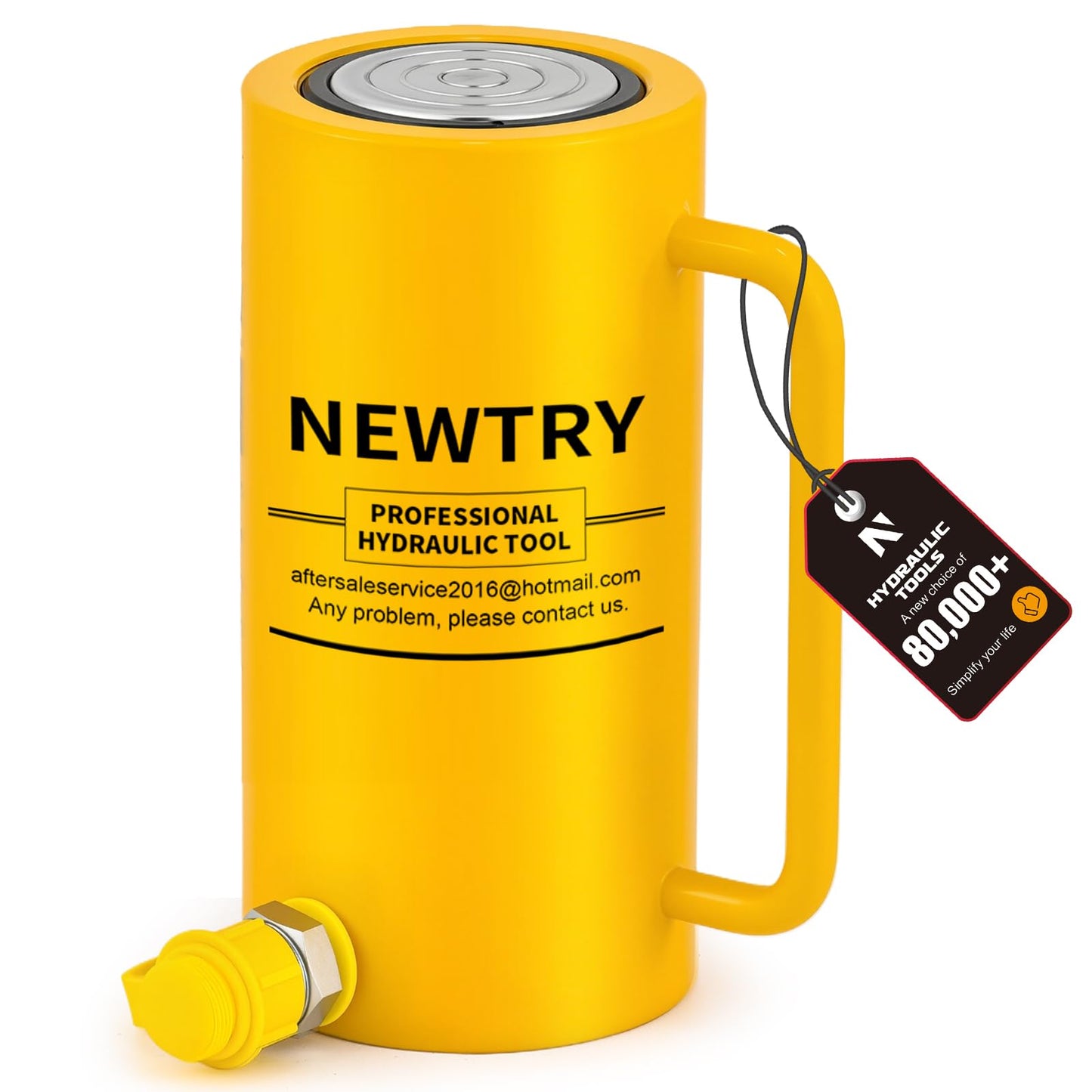NEWTRY 50 ton Hydraulic Jack Cylinder Long Jack 6” Stroke Portable Hydraulic Ram Industrial Lifting Jack Porta Power Retract Automatically
