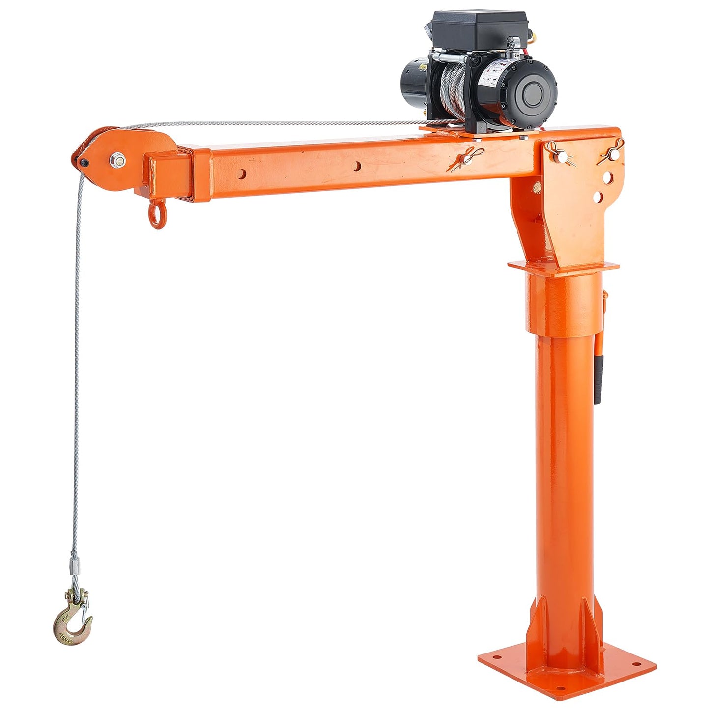VEVOR 2200 lbs Electric Pickup Truck Crane with Electric Winch 6000 lbs 12V, Folding Truck-Mounted Bed Crane, Steel Pickup Truck Jib Crane Hoist 360° Swivel for Lifting Goods in Construction, Factory