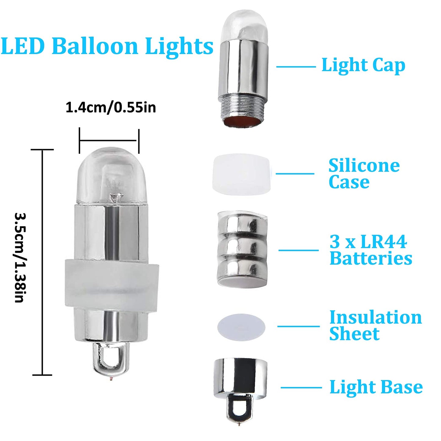 Yizhet 30-Pack LED Lights, Mini Battery Powered Party Lights, Multicolor, Model FSK—001
